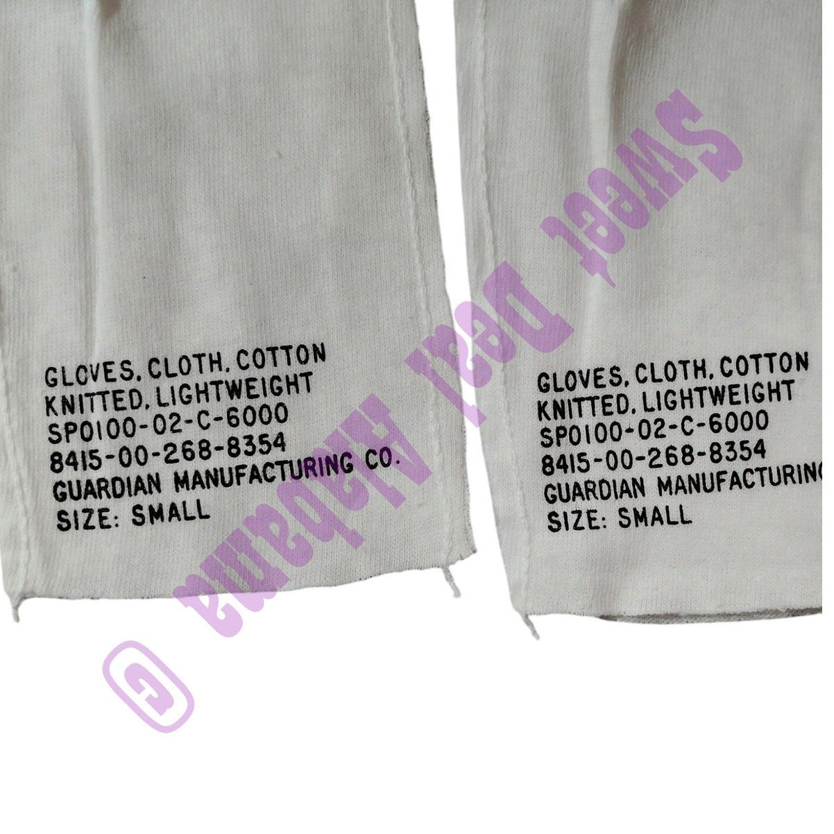 Guardian Mfg. Co. Lightweight Knitted Cotton Cloth Gloves, 8415-00-268-8354, SM