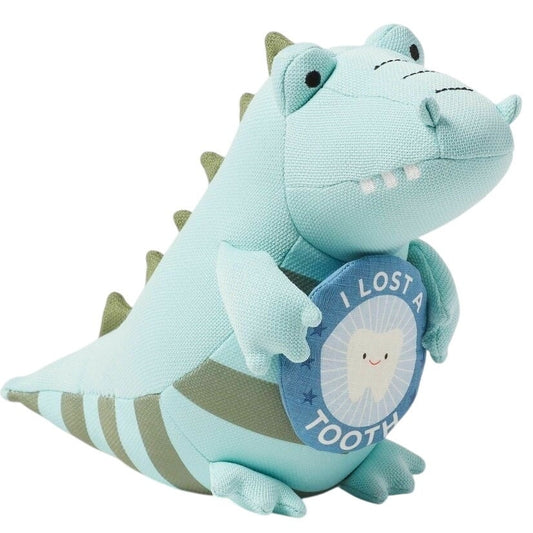 Pillowfort Kids’ Plush Milestone Alligator/Dinosaur – “I Lost a Tooth” – 1‑PK