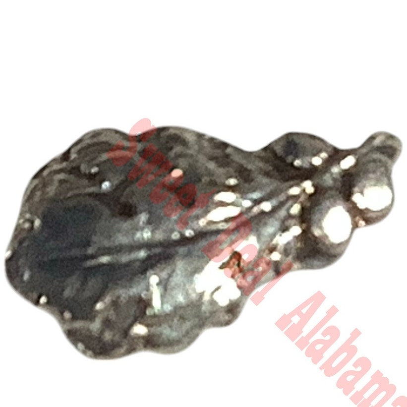 Ribbon Attachment Device: Silver Oak Leaf Single - 5/16"H x 1/16"W