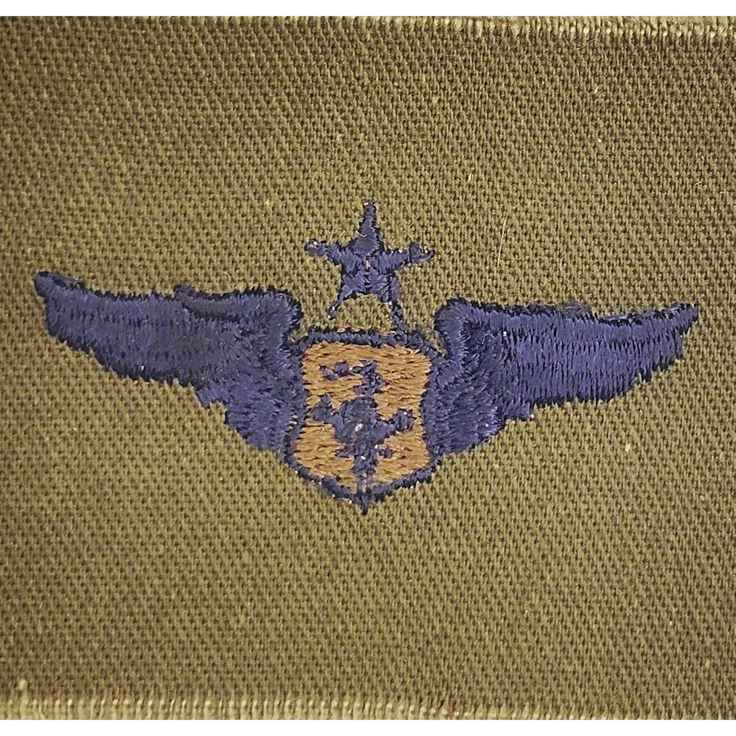USAF Senior Flight Nurse Patch Subdued ODG 2‑7/8" × 2‑1/8" Raw‑Edge Vintage
