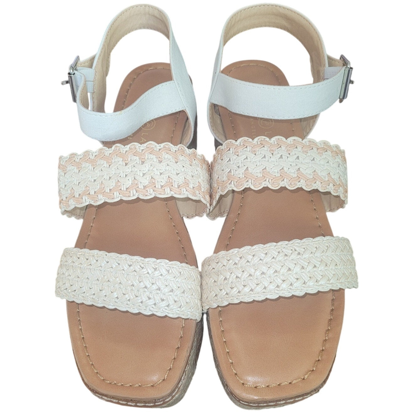 Chinese Laundry Women’s Espadrille Platform Sandals – White/Crochet, Size 8.5