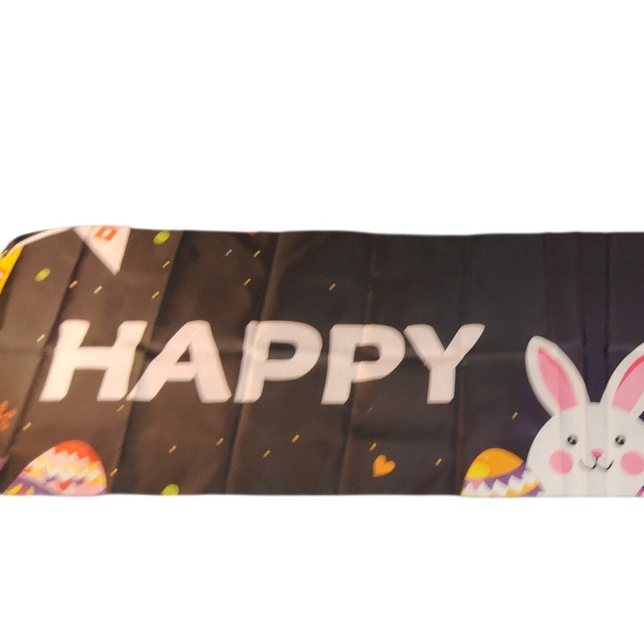 Happy Easter Banner 80x17 in Bunny & Eggs Outdoor/Indoor Decor w/ Grommets