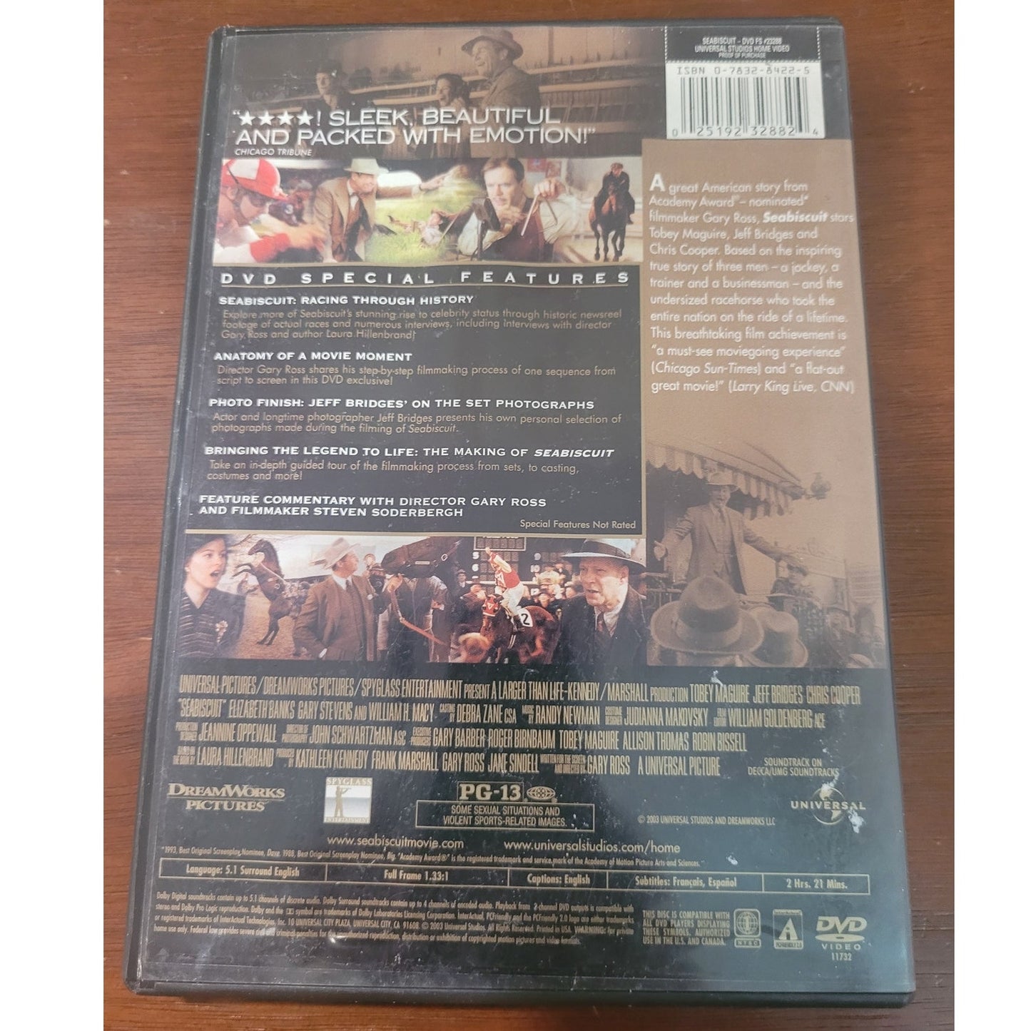 Seabiscuit DVD 2003 Full Screen – Inspirational Sports Drama, Tobey Maguire