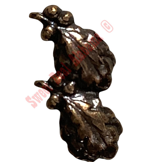 Ribbon Attachment Device: Bronze Double Oak Leaf - 1/4"H x 1/2"W