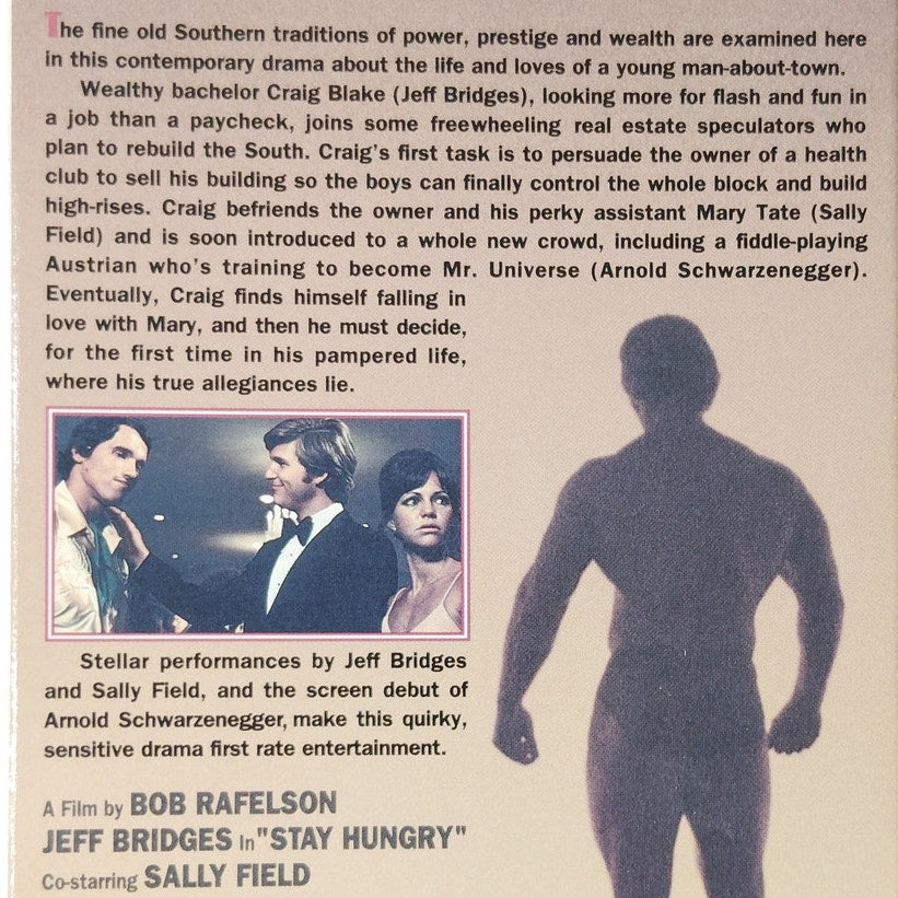 Stay Hungry VHS 1972 Arnold Schwarzenegger Jeff Bridges Sally Field Comedy Drama