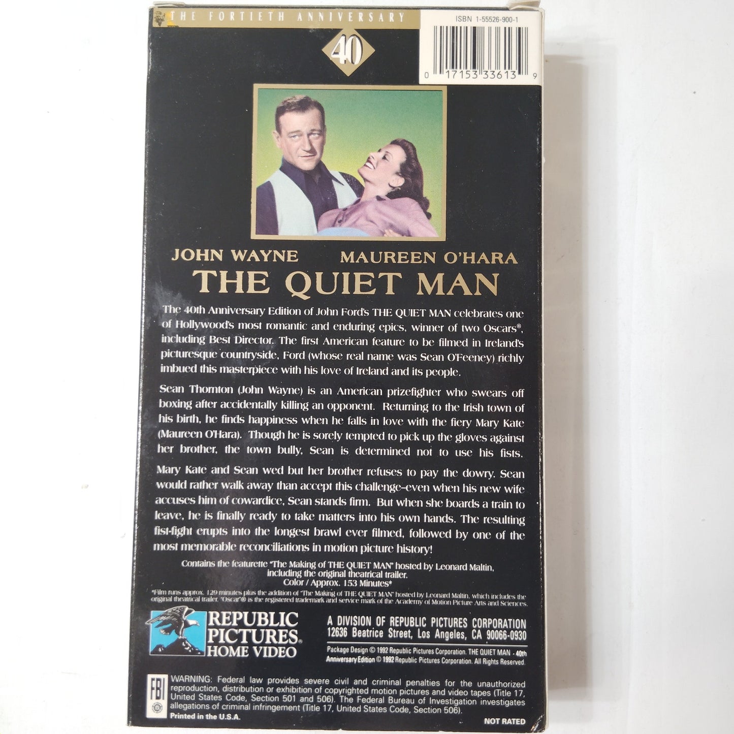 The Quiet Man VHS 40th Anniversary Edition 1971 John Wayne and Maureen O’Hara