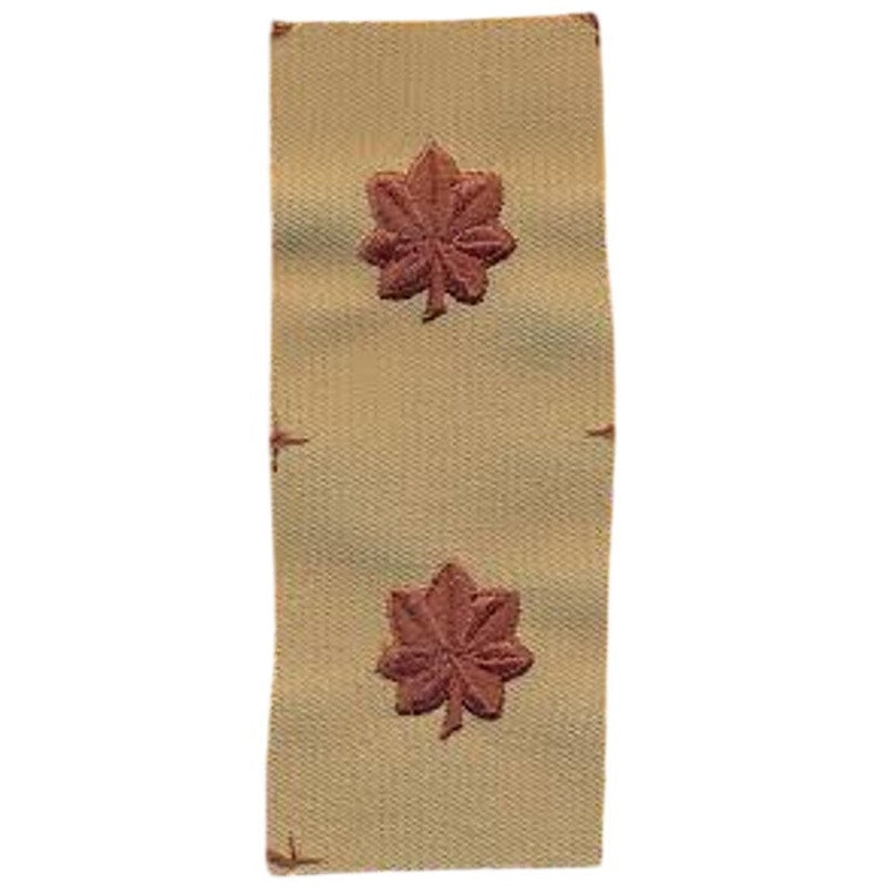 US Army Major O‑4 Sew‑On Rank Strip – Gold on Khaki DCU – 5‑1/2" × 2"