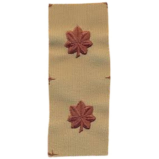 US Army Major O‑4 Sew‑On Rank Strip – Gold on Khaki DCU – 5‑1/2" × 2"