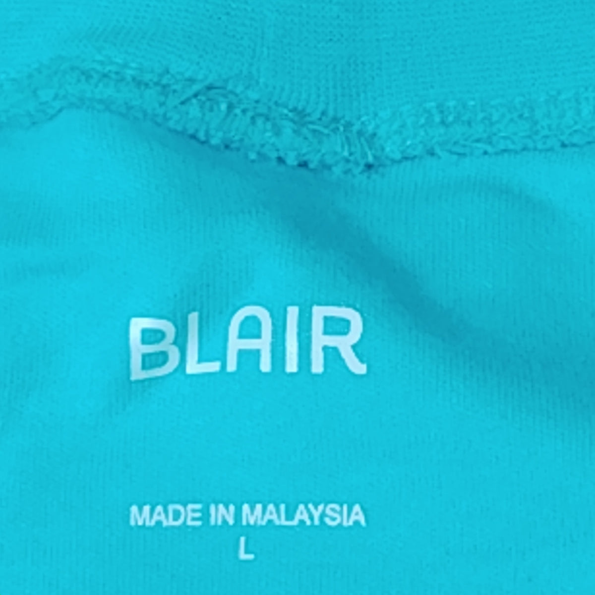 Blair Women's L Short Sleeve T-Shirt - Turquoise Ribbed Crew Neck Top
