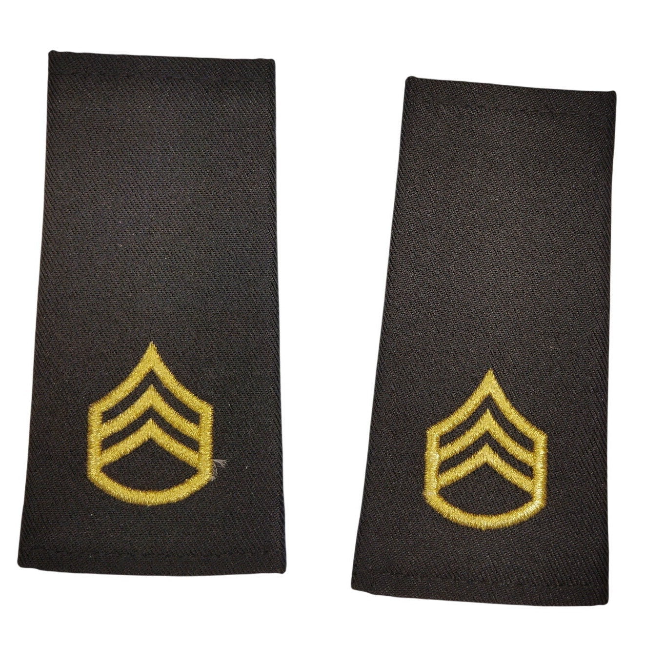 US Army Staff Sergeant E‑6 No‑Shine Shoulder Epaulets 4‑1/8" × 2‑1/8"