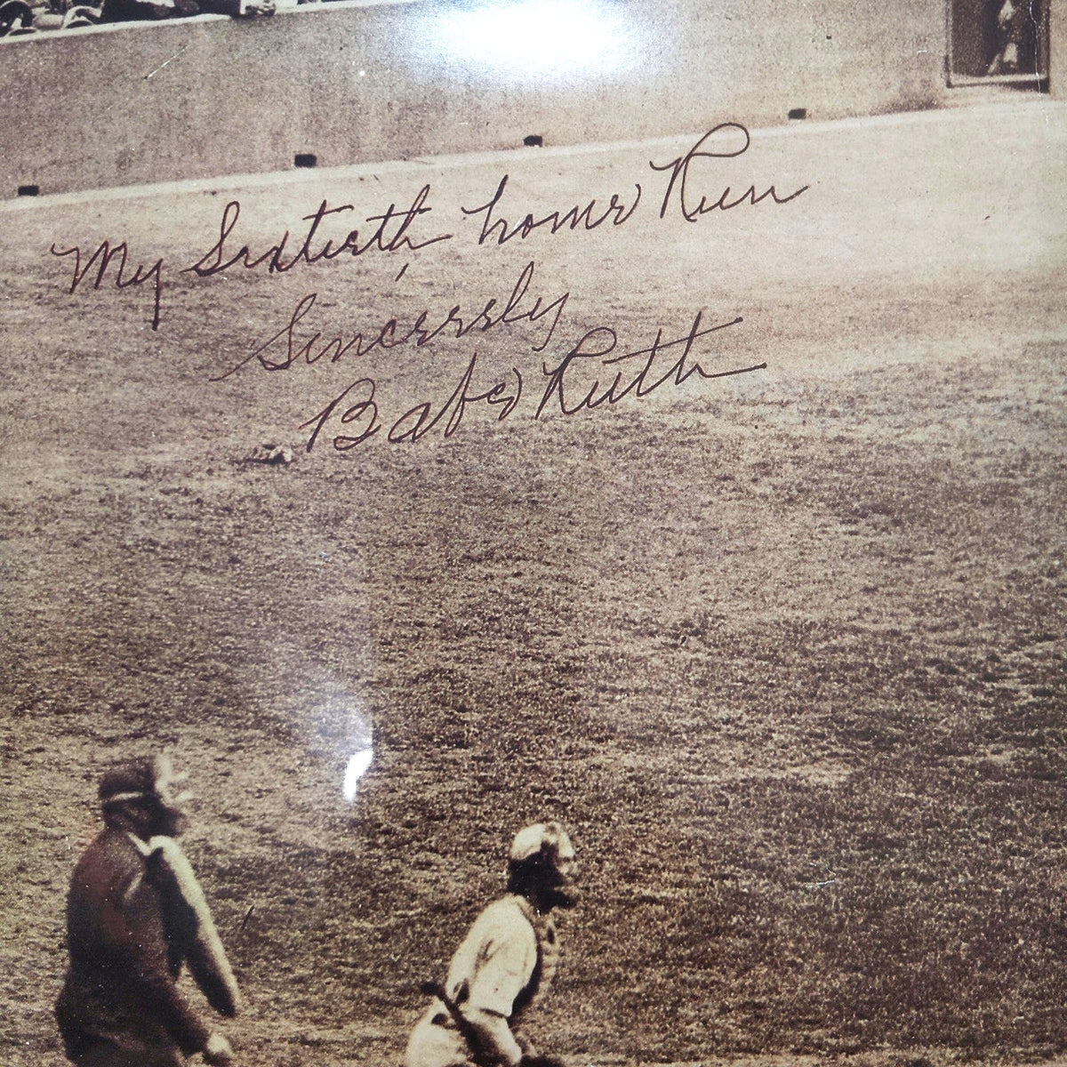 VTG 1993 Babe Ruth 60th Home Run Print, No. 5 The 60th Babe Connects 11x14 MLB