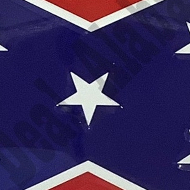 12"H x 6"H  Rebel Flag, Flag of Dixie, Southern Cross, Naval Jack, Army of Tennessee Flag License Plate, Red, White and Blue