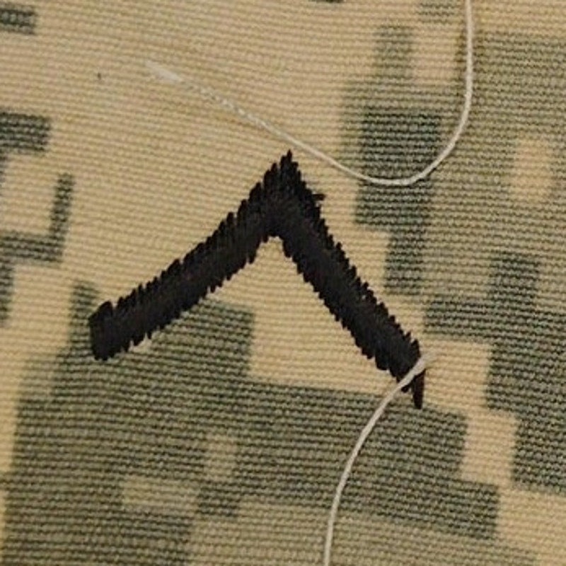 US Army PV1 E‑1 Subdued Rank Patch Strip Black on ACU UCP – Sew‑On 4‑1/4"
