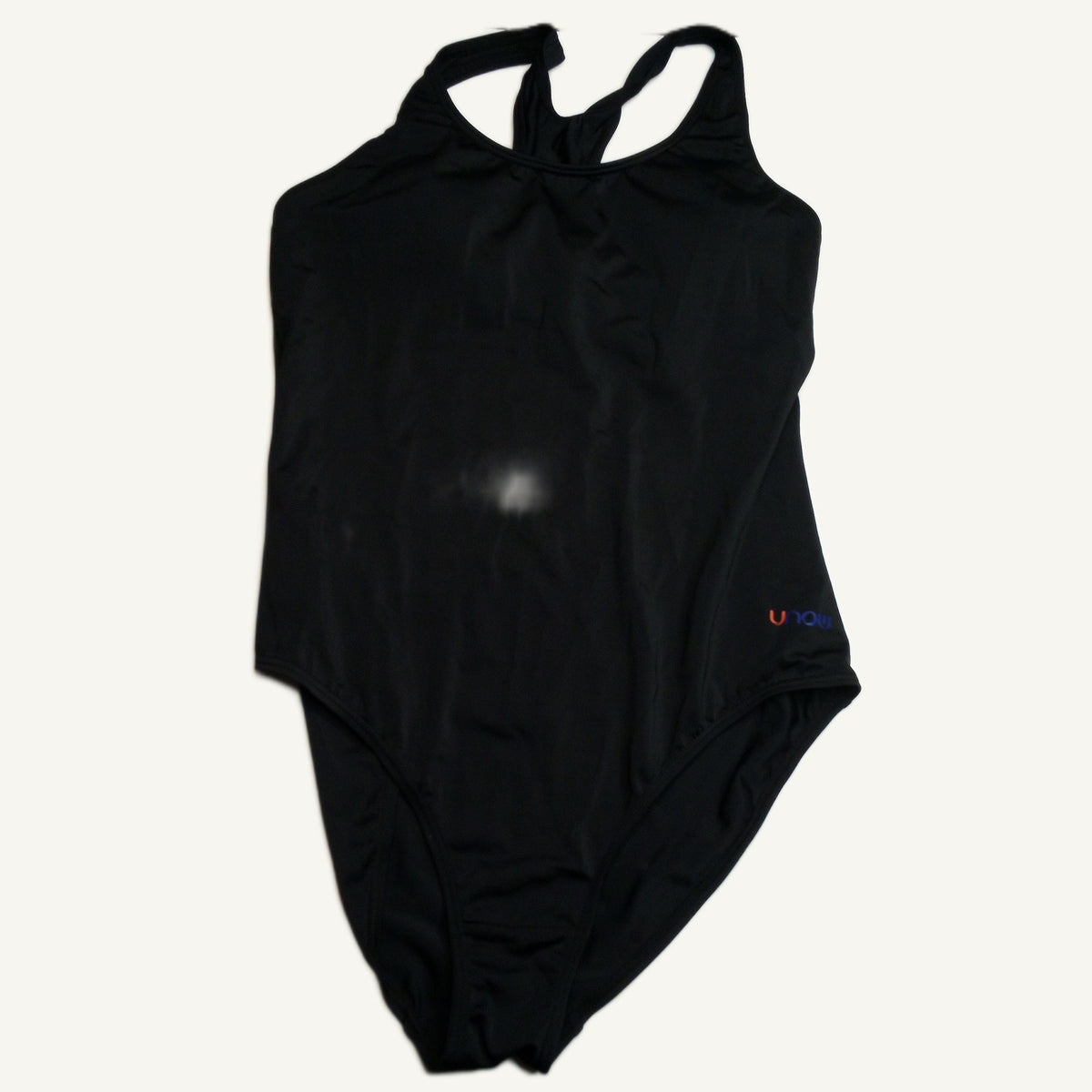 UNOW Women's Black Racerback One-Piece Swimsuit L - Training & Athletic NWT