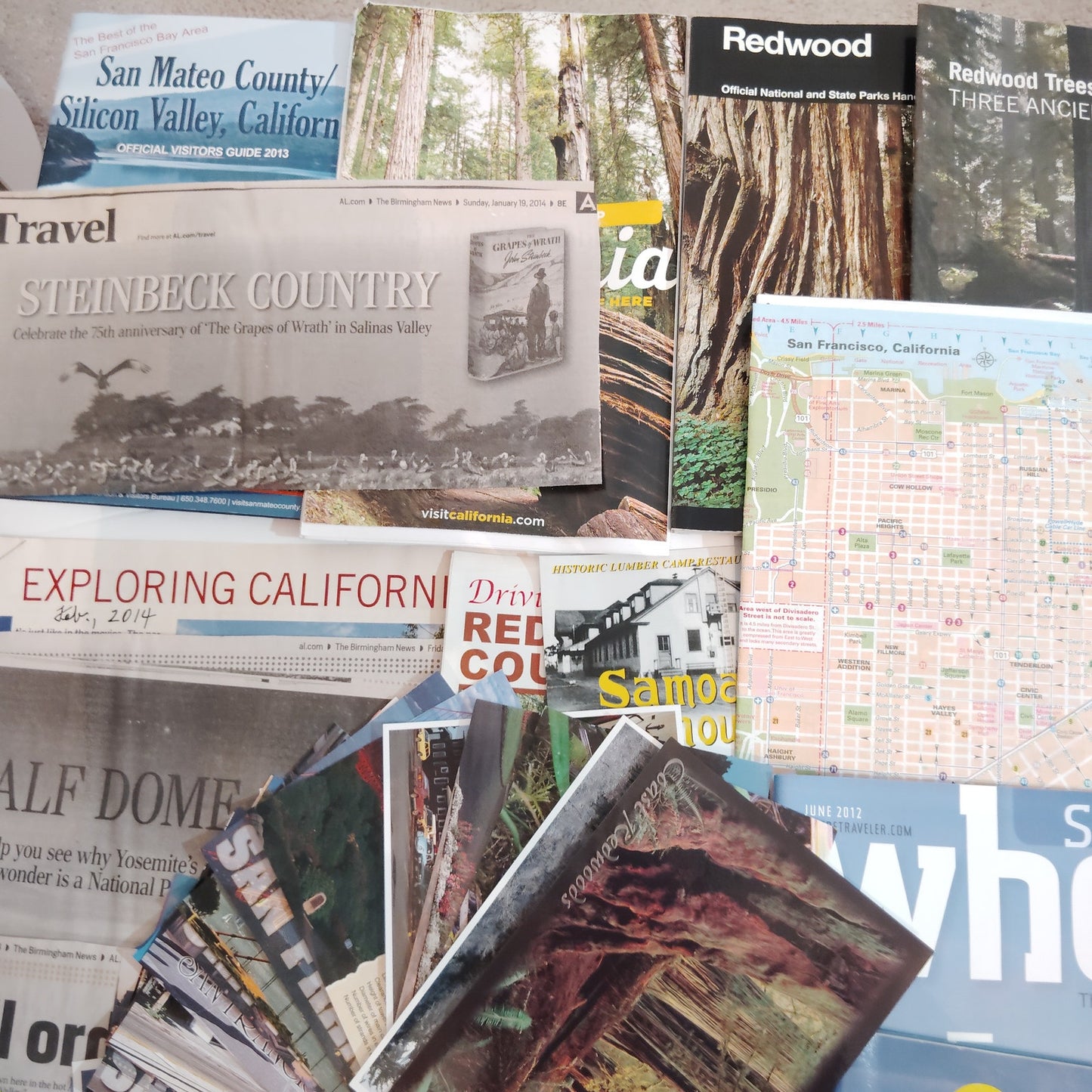 Vintage California Travel Ephemera Lot - San Francisco, Redwoods, Sonoma
