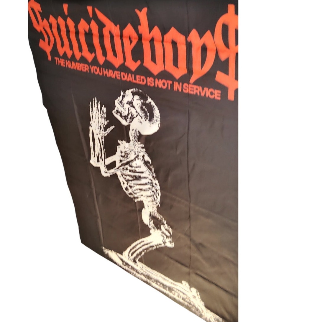 Gothic Suicide Skeleton Tapestry Hip Hop Wall Decor 40x60 Polyester w/ Hardware