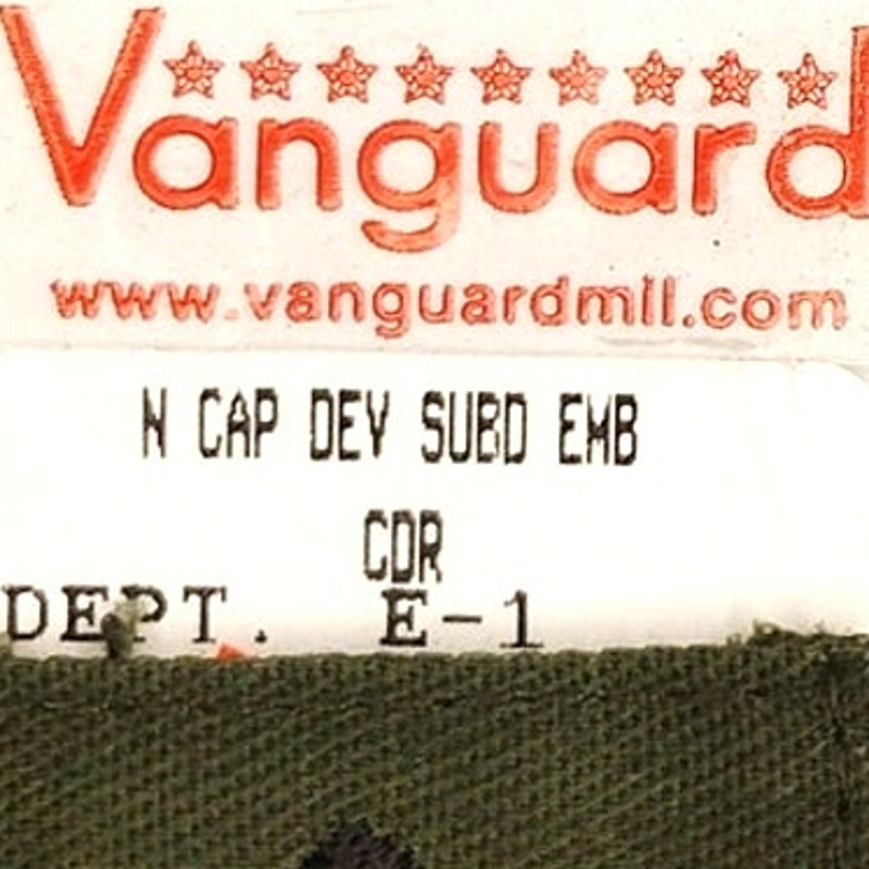 Vintage US Navy LCDR O‑4 Subdued OD Cap Device Patch 1‑3/4" × 1‑1/2" TE Sew‑On
