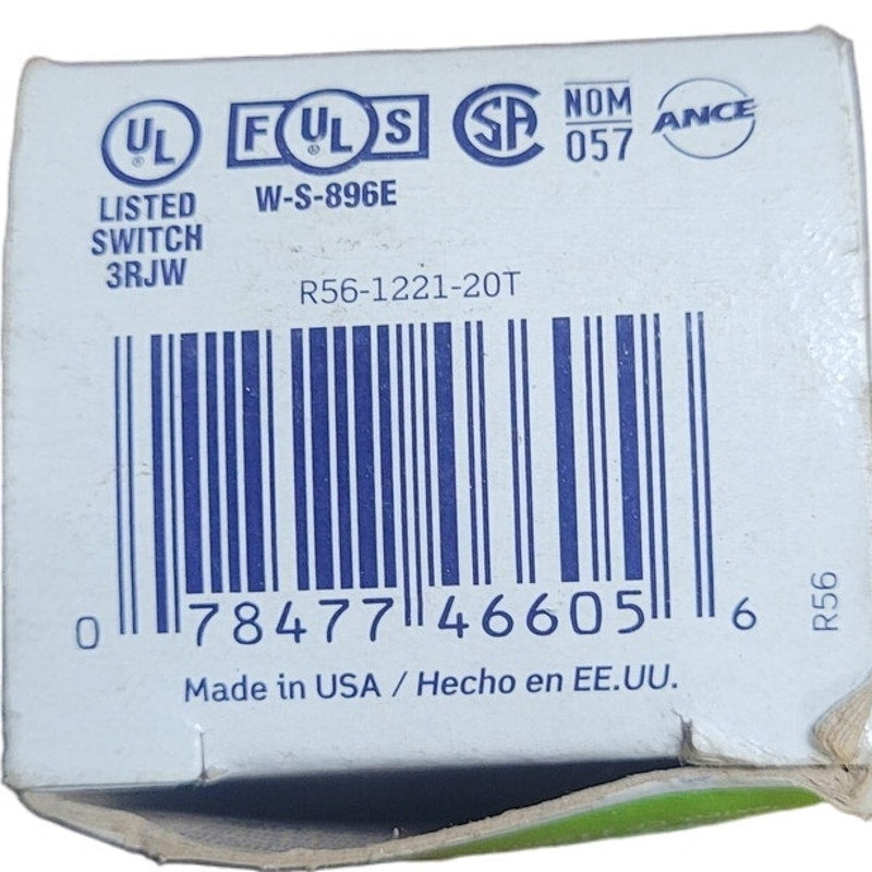 Levition 15/20 Amp Heavy Duty Single-Pole Industrial Toggle Switch, Light Almond