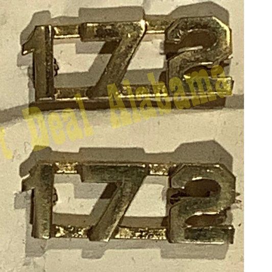 Early/Mid 1900s Brass C-Clasp "172" Collar Device 3/8"H Hat / Lapel Pins Set