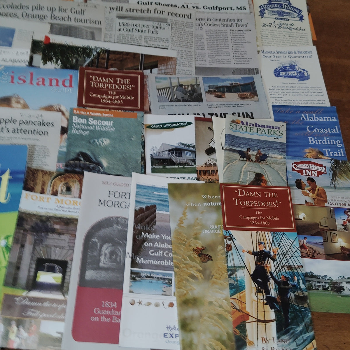 Gulf Shores, AL 2009 Travel Ephemera Lot - Brochures, Guides, Newspapers