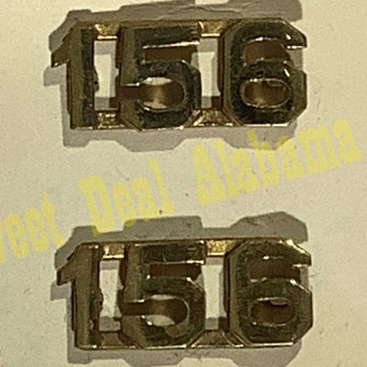 Early/Mid 1900s Brass C-Clasp "156" Collar Device 3/8"H Hat / Lapel Pins Set