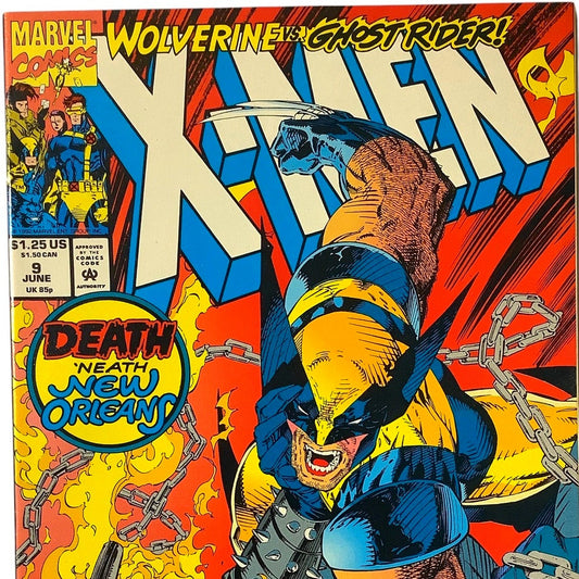 Marvel's X-Men #9, Wolverine vs. Ghost Rider, June 1992, VF/NM 9.0