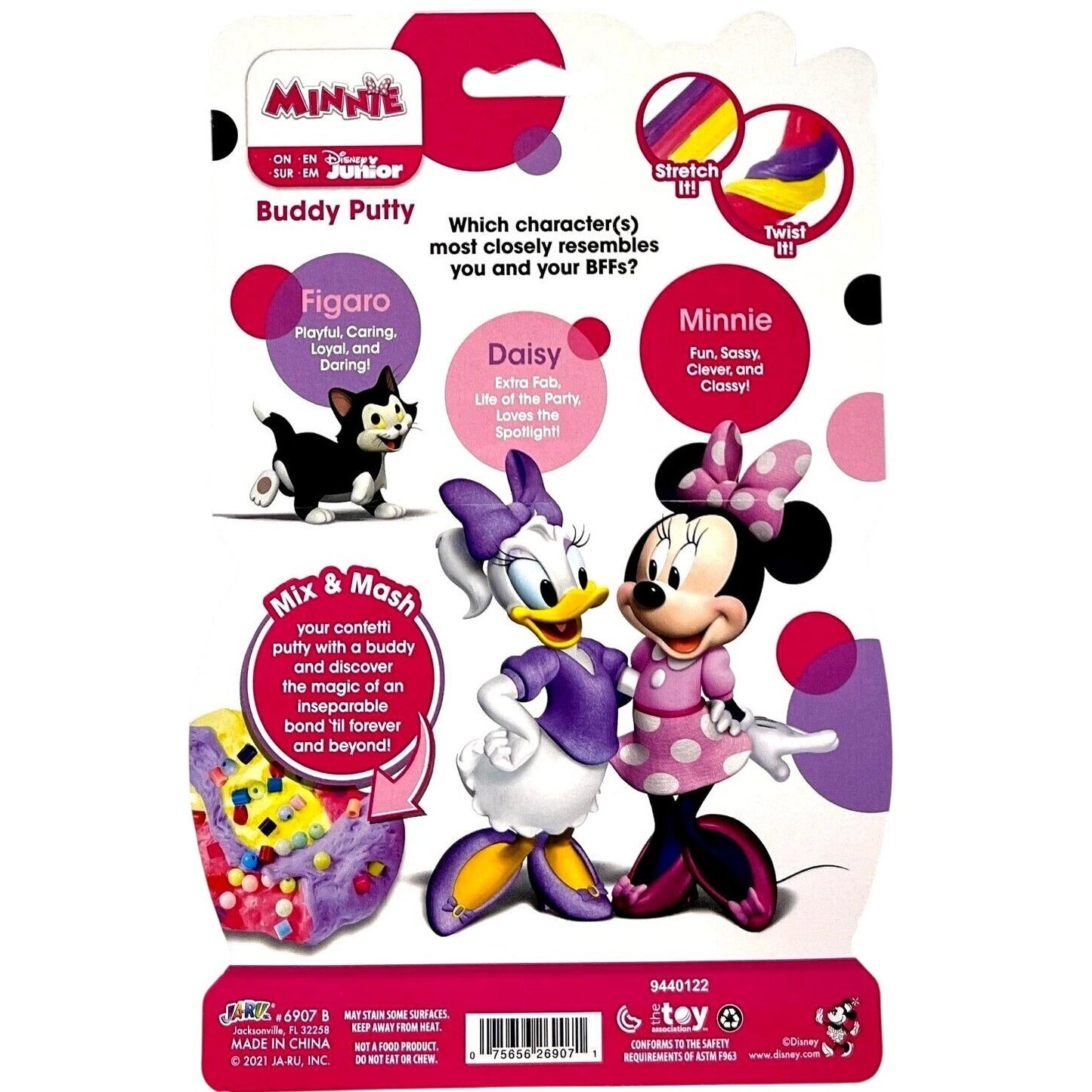 Disney Minnie Buddy Putty – 1 Pack w/ Confetti, 3 Colors, Fun Beads, Ages 4+