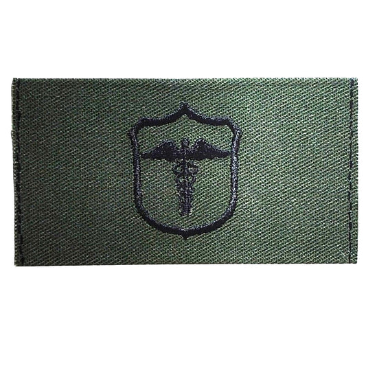 Pre-1989 USN Cap Device Subdued Embroidered Medical Corps Patch, ODG, Sew-On