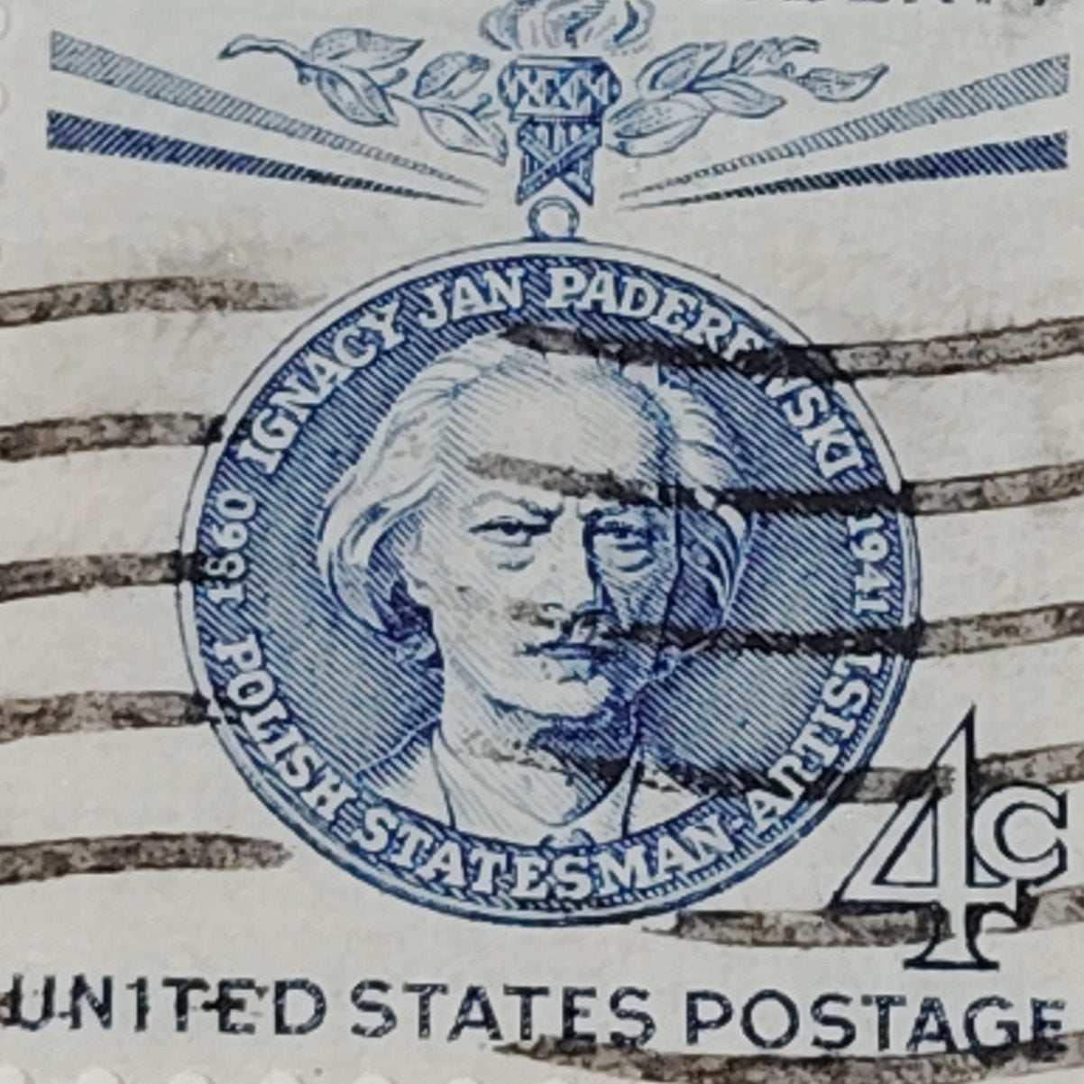 1960 Scott #1166 – 4¢ Ignacy Jan Paderewski / Champions of Liberty – Canceled