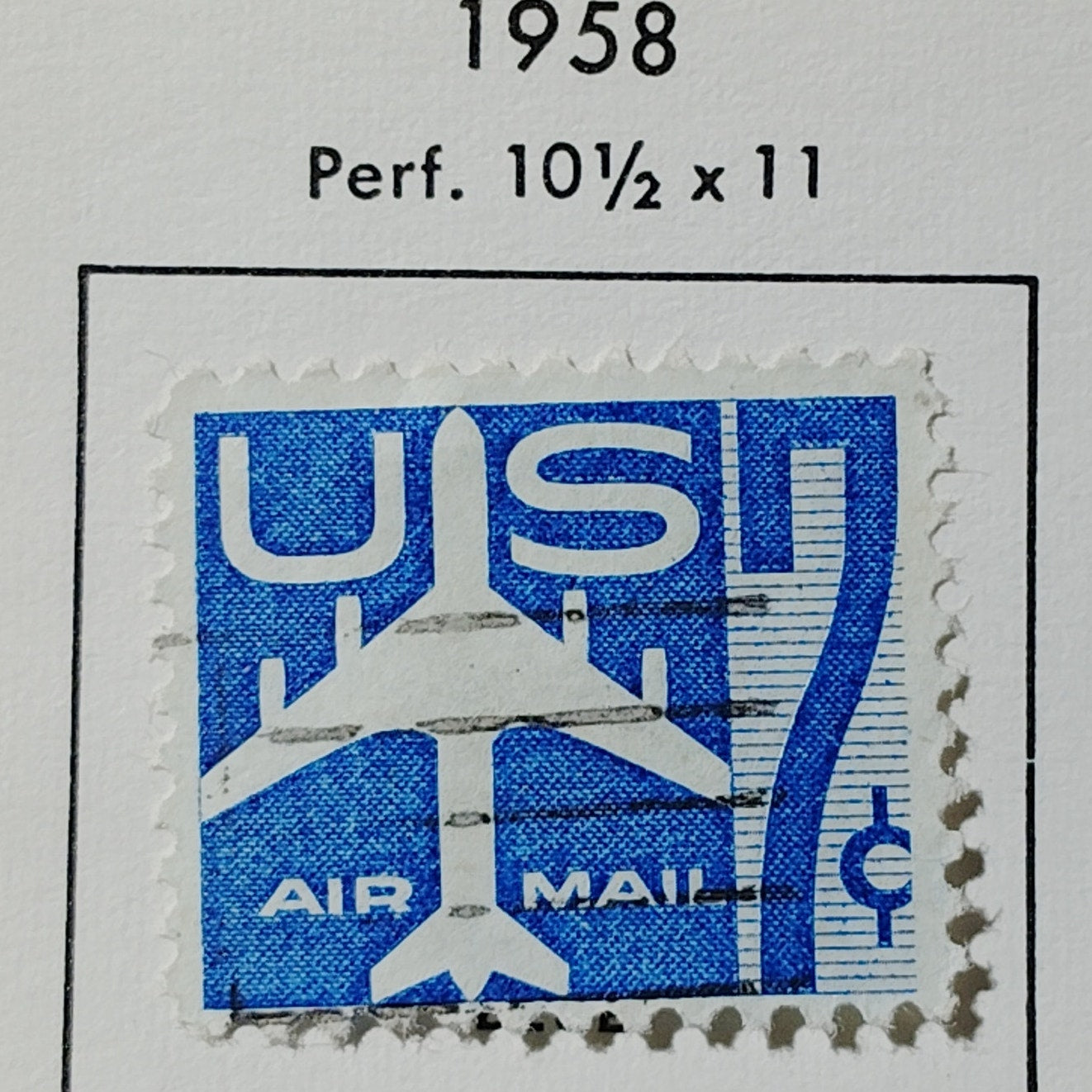 1958 U.S. Airmail 7¢ “Jet Airliner” Stamp – Scott C51 – Used