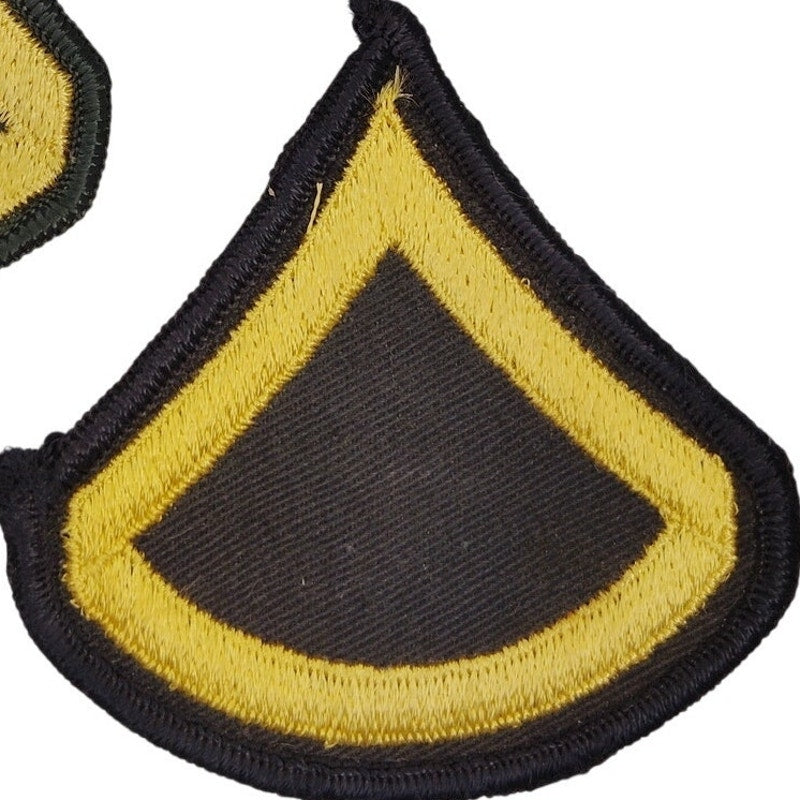 US Army PFC E‑3 Dress Chevrons Male 3‑1/8" × 3" w/ Hook Back