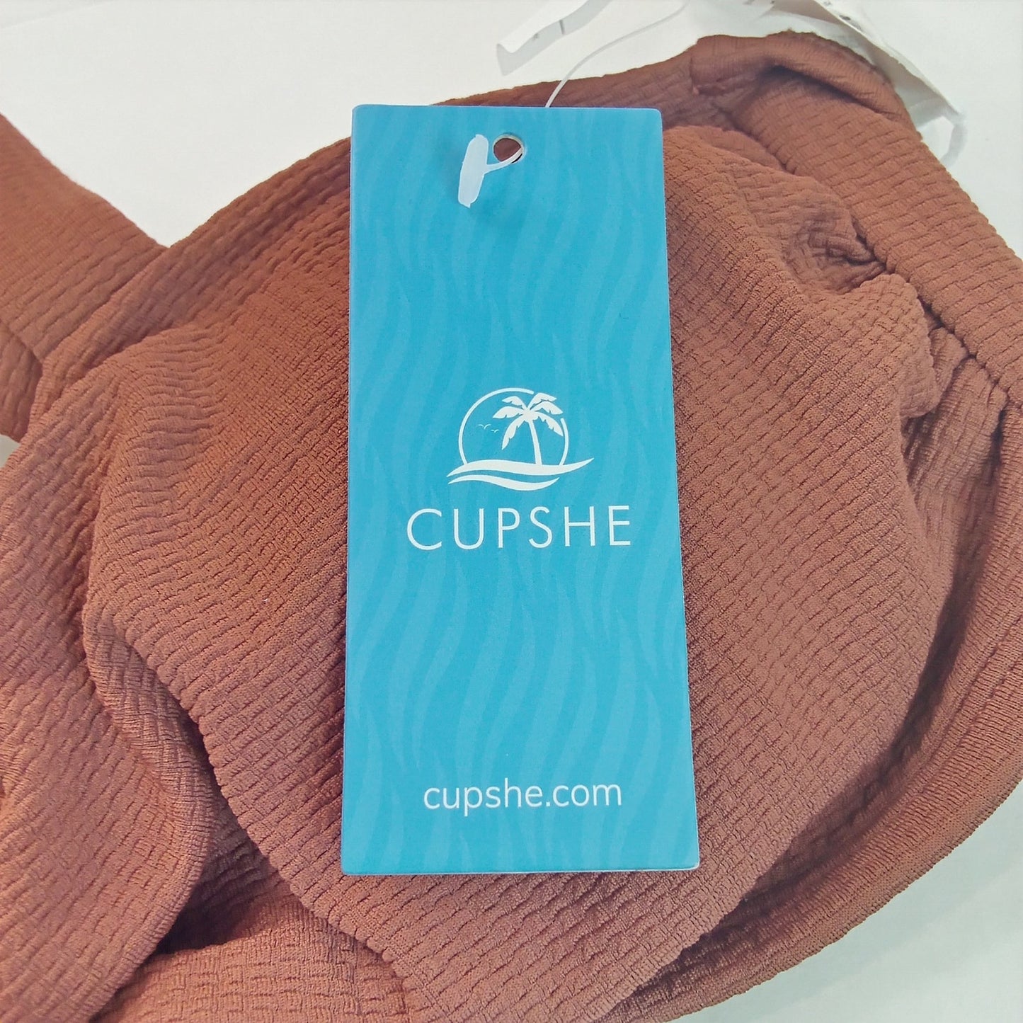 Cupshe Marsala Twist Bikini Top Women’s Small Textured Seersucker