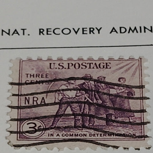 1933 3¢ NRA Stamp – “In a Common Determination” – Scott #732 – Canceled