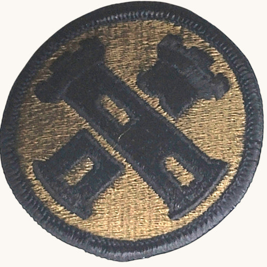 US Army 16th Engineer Brigade Subdued SSI Patch Hook Backing 2-1/4" Round