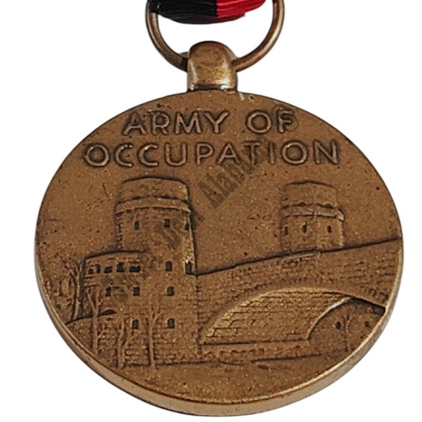 1945 Army of Occupation Service Medal w/ Pinback, 1-1/4"D Medal x 3"H Overall