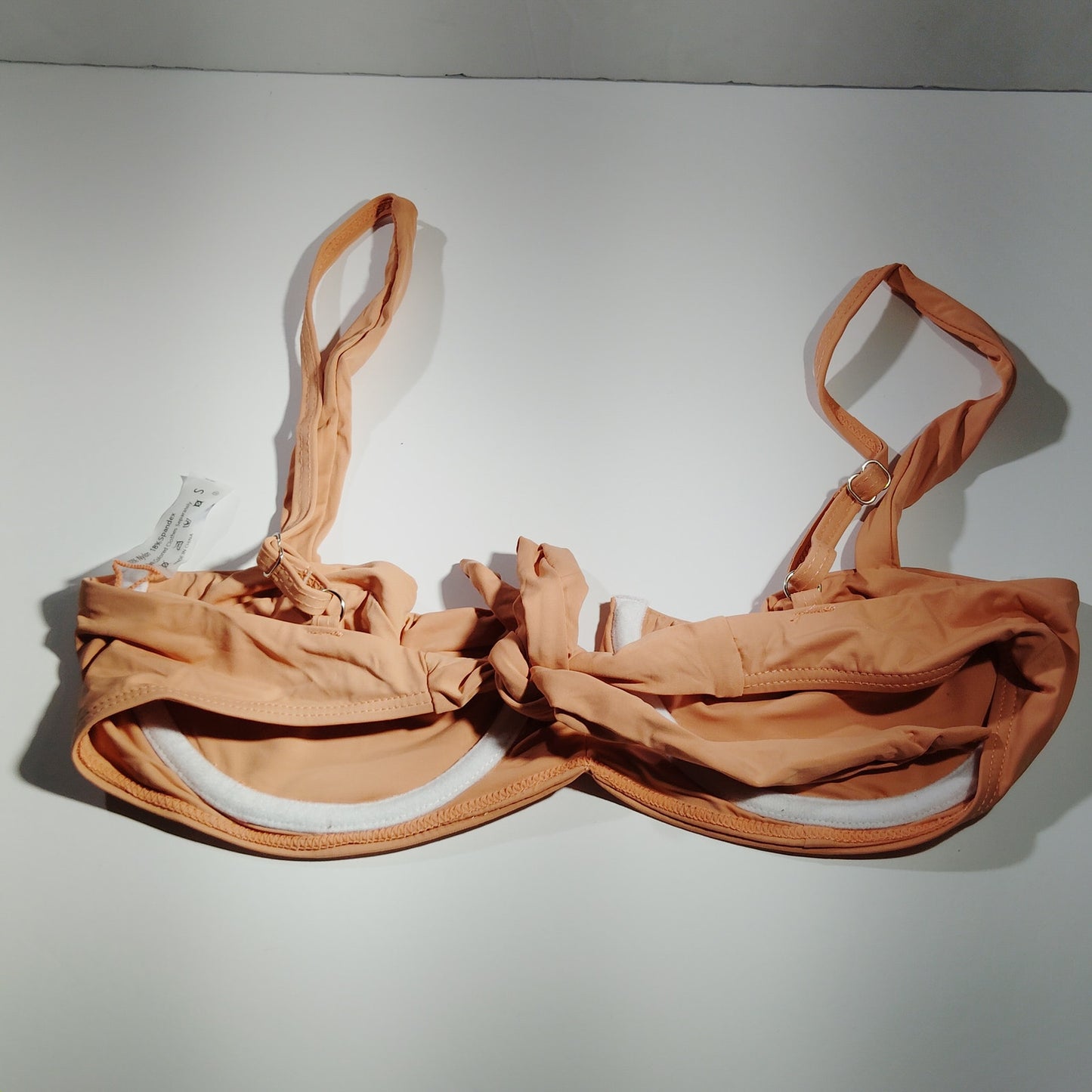 Underwire Balconette Bikini Top – Peach – Small – 82/18 Nylon/Spandex – NWOT