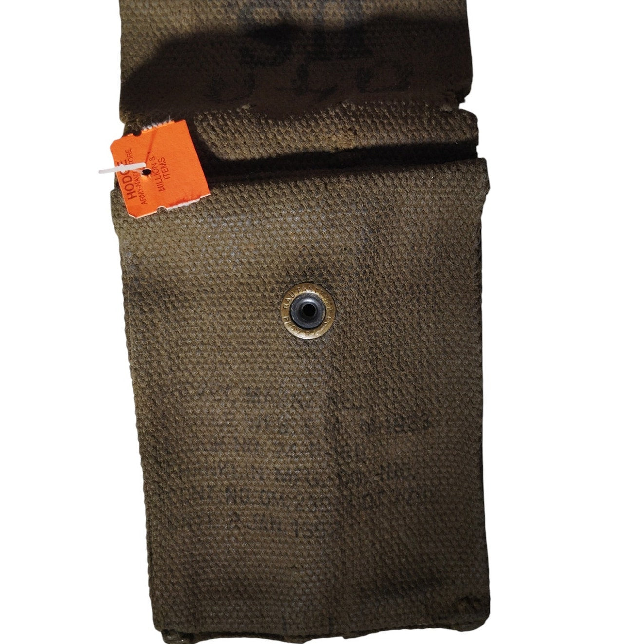 1952 U.S. M1 Carbine Magazine Pouch – Dual Pocket – RAU Fastener – Thick OD Canvas – Korean War Era