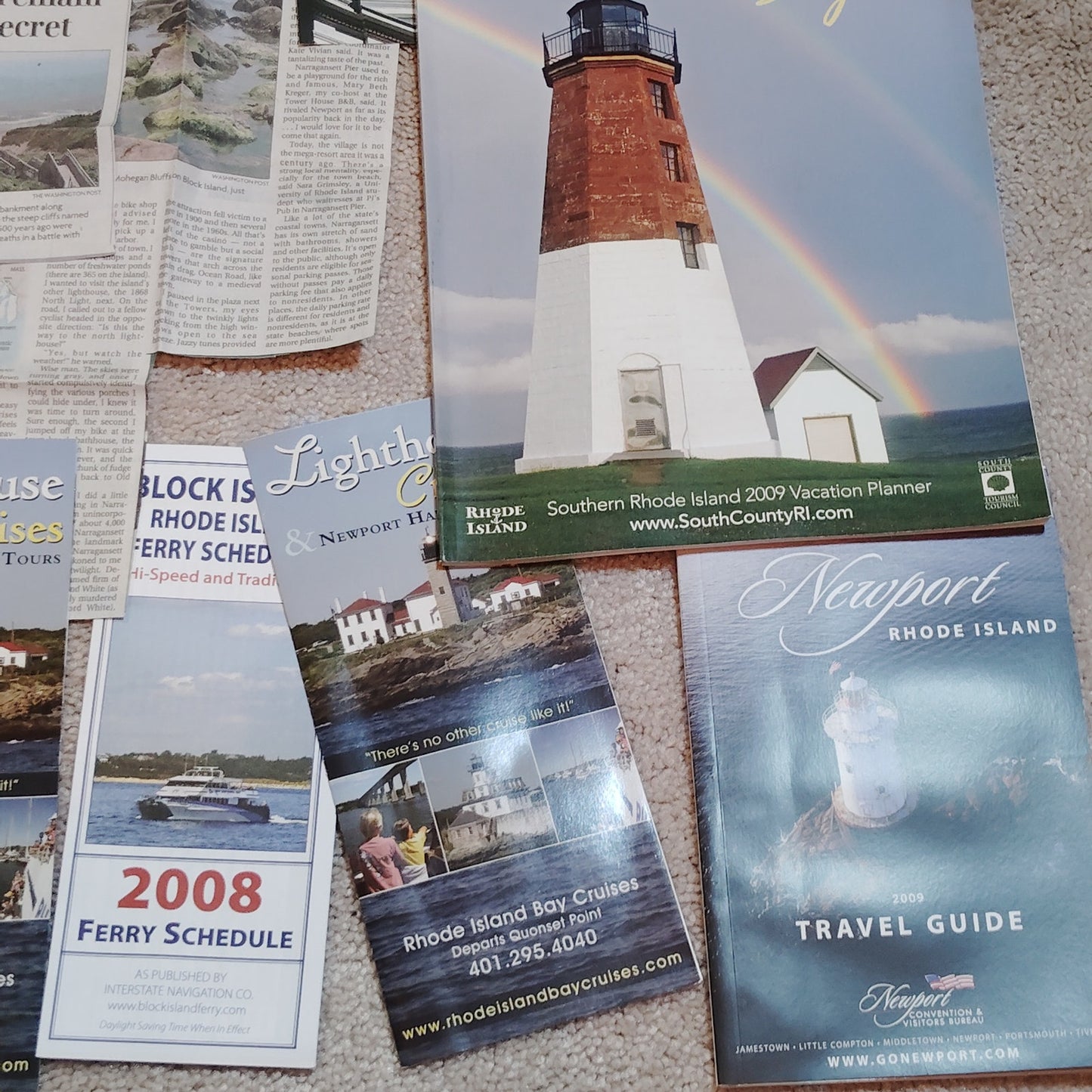 Rhode Island Travel Ephemera Lot 2008–2010 Maps Guides Block Island 2.5 Lbs