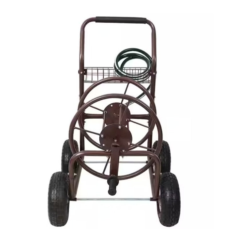 Outdoors Metal Hose Reel Cart w/ Wheels Heavy Duty Hose Caddie 250ft Capacity