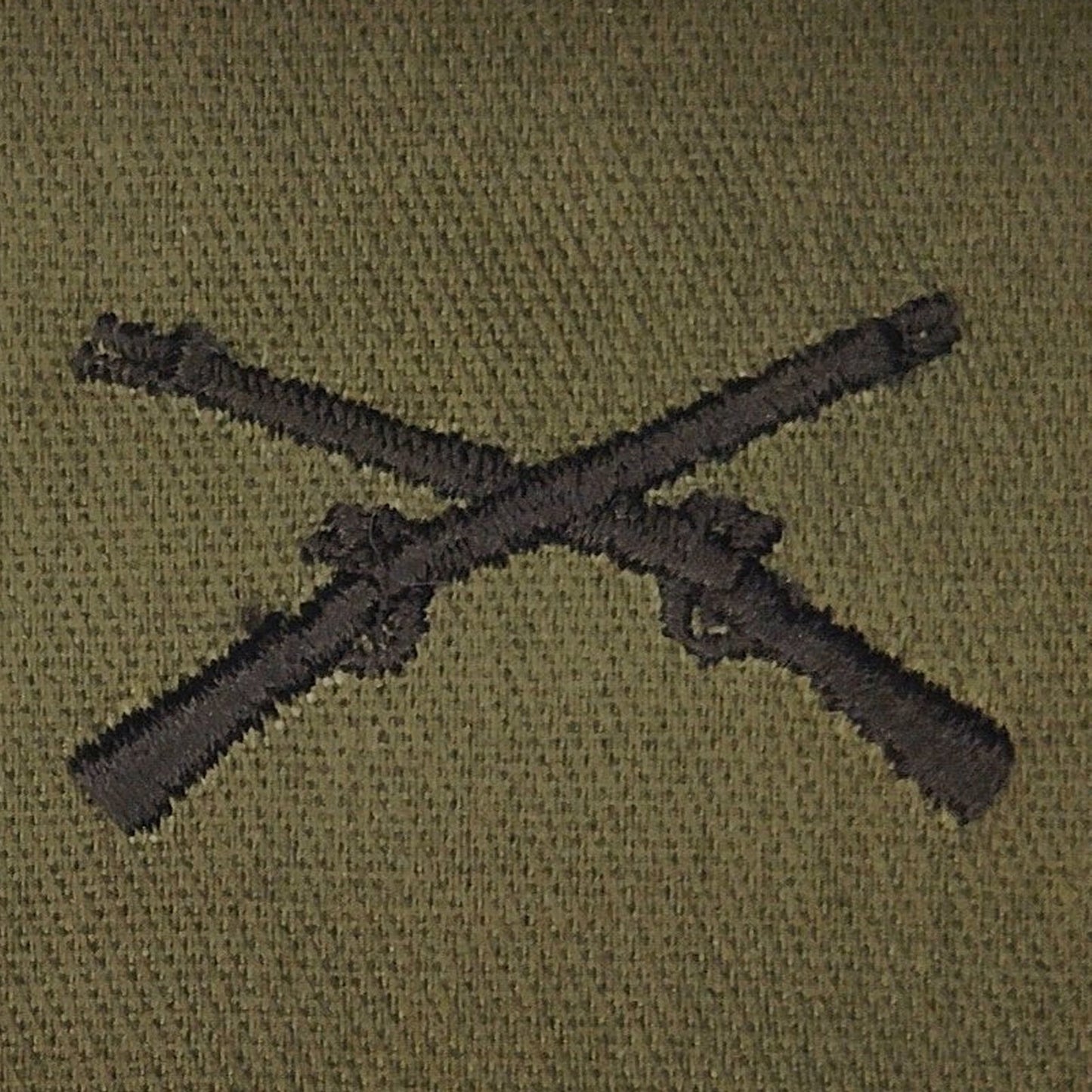 US Army Infantry Branch Patch Pair Subdued ODG 5‑3/4" × 2" BDU Sew‑On Vintage