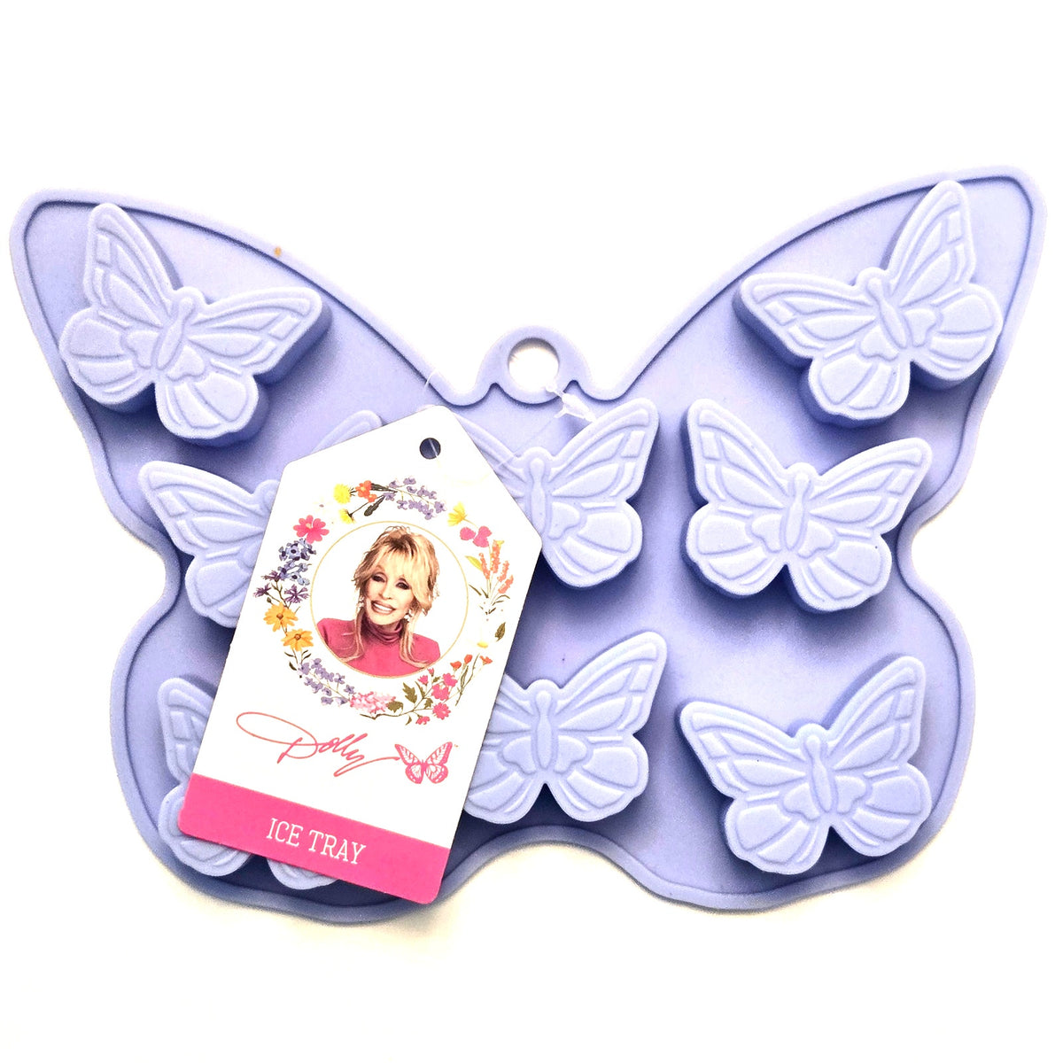 Dolly Parton Butterfly Silicone Ice Cube Tray - Purple, Flexible Mold