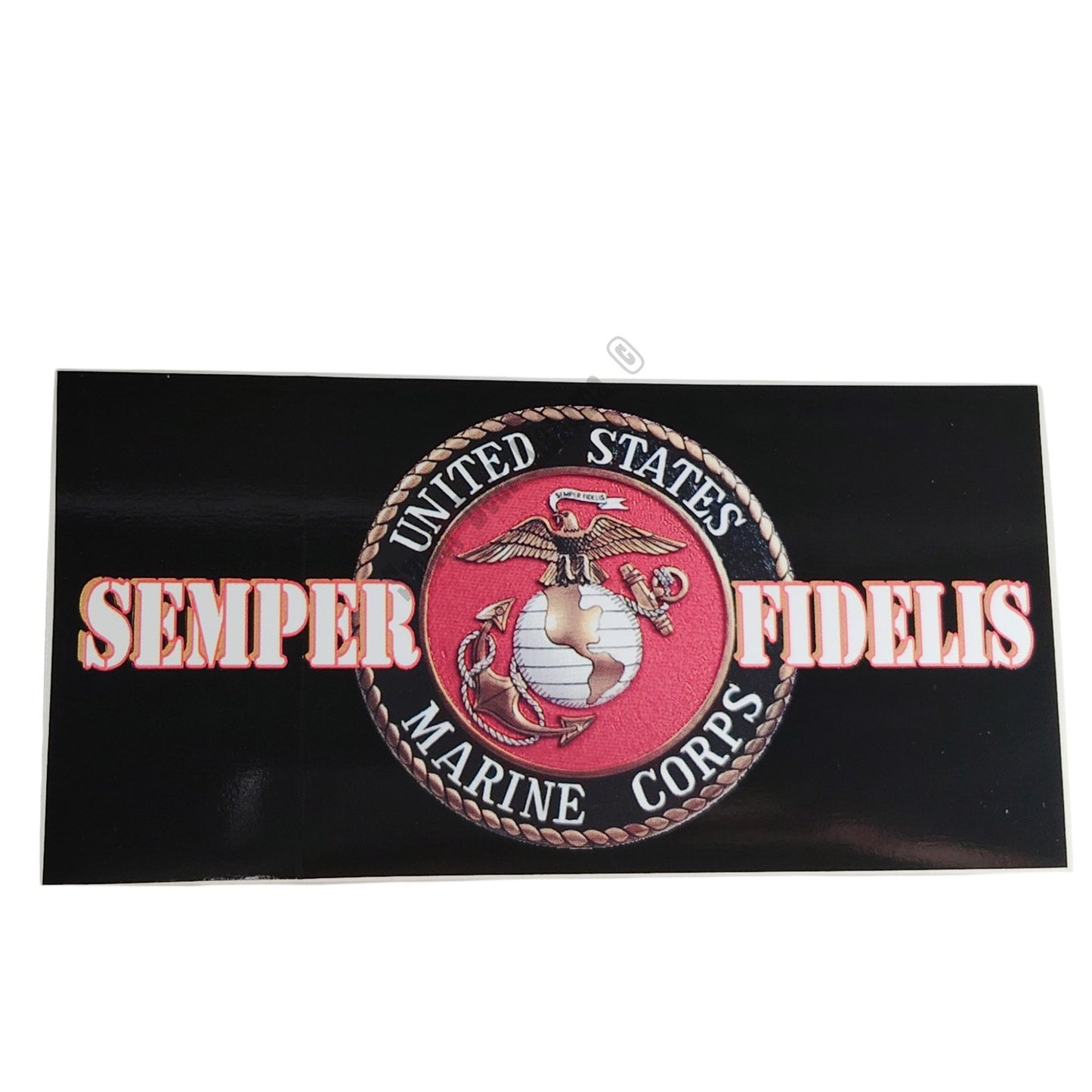 USMC Globe & Anchor Seal, Semper Fidelis - 7.5" x 3.75" - Vinyl Bumper Sticker