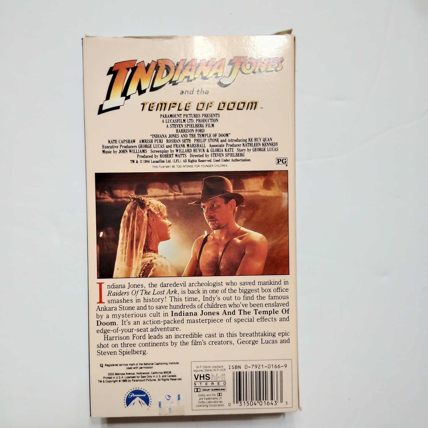 Indiana Jones and the Temple of Doom VHS 1989 Harrison Ford Adventure Vintage