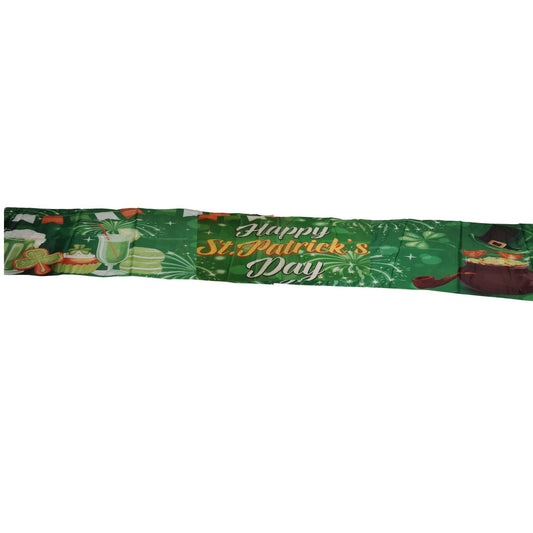 St. Patrick’s Day Banner Sign 120" x 20" Polyester with Grommets & Ribbon String