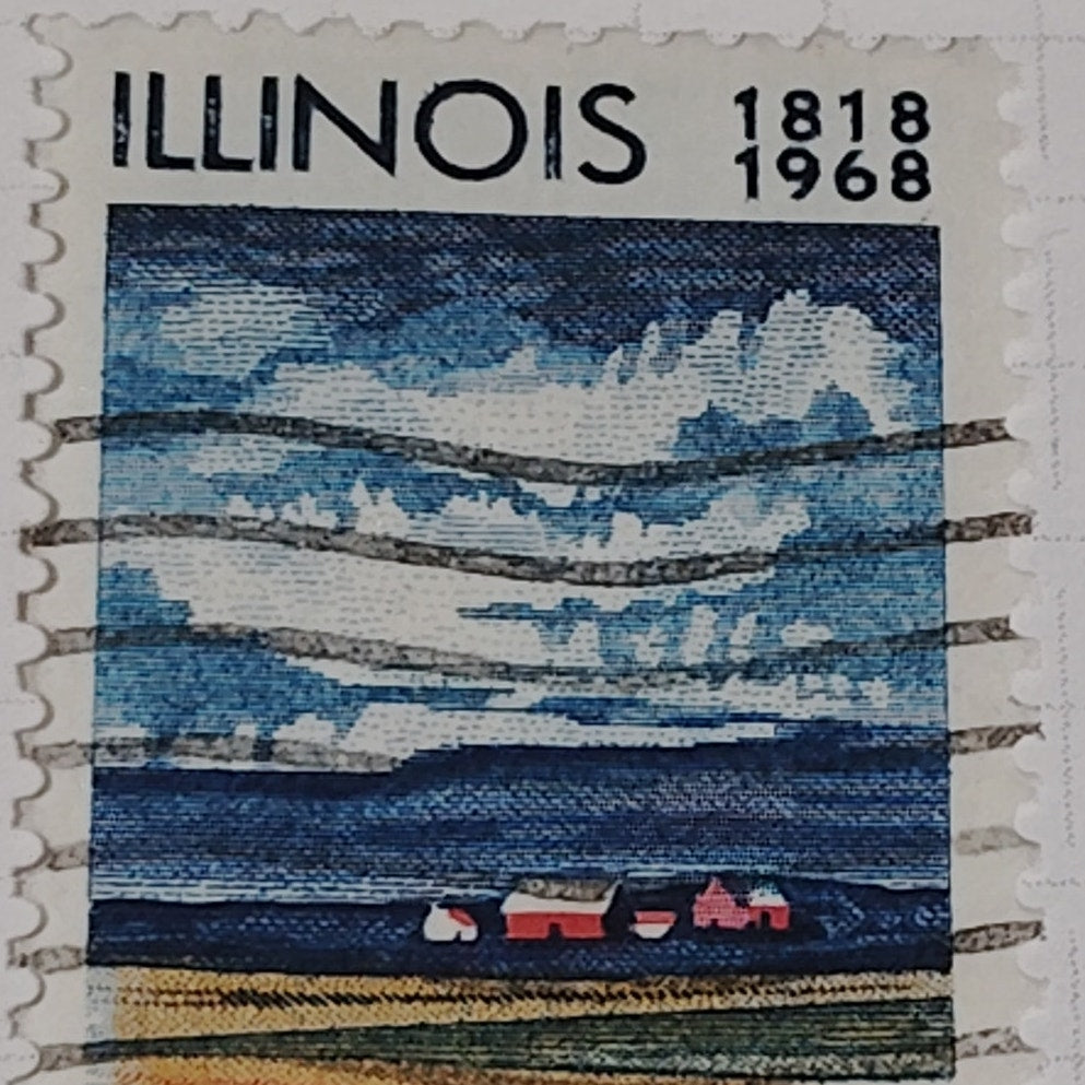 1968 Scott #1339 – 6¢ Illinois Statehood Sesquicentennial / Farm Landscape