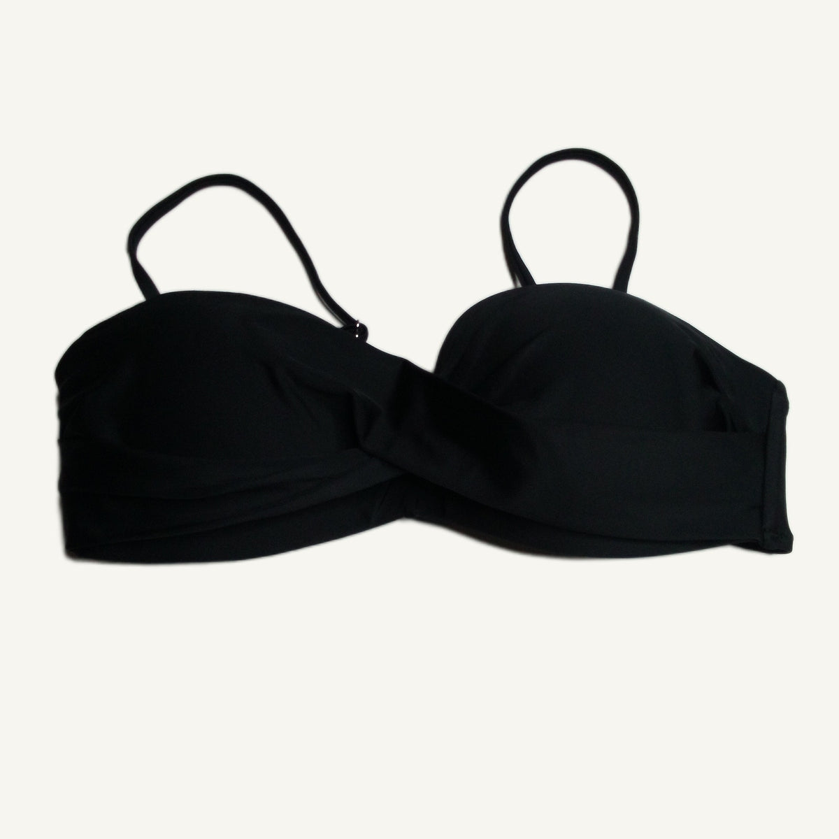 Black Strapless Twisted Front Bikini Swim Top - Unbranded Women's Size L