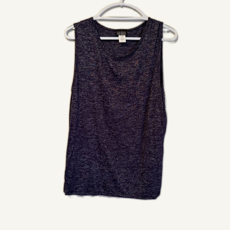 First Glance Purple Heathered Knit Tank Top & Cardigan Set XL Made in USA