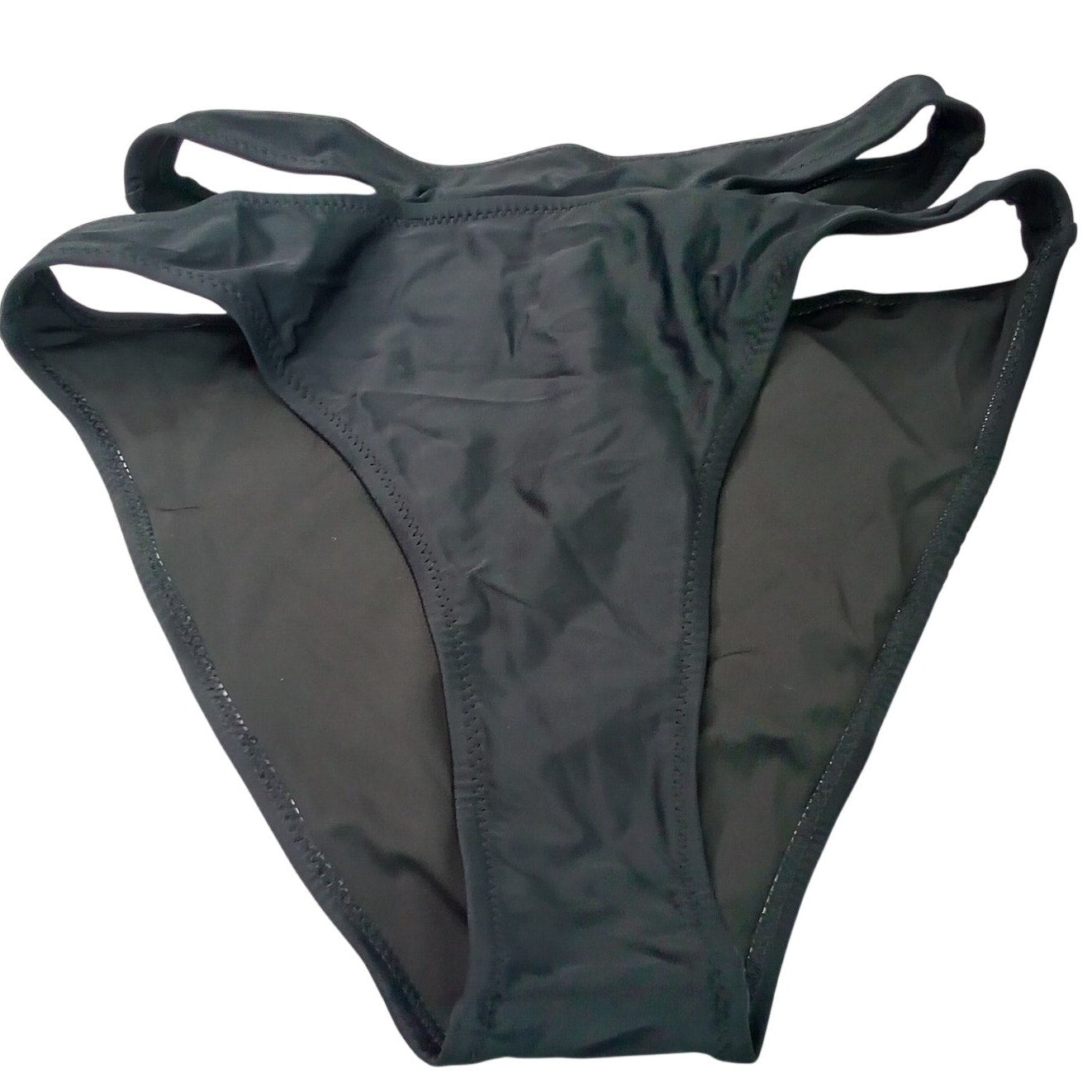 Cupshe Black Cutout High Waist Bikini Bottoms Women’s Small Double Strap