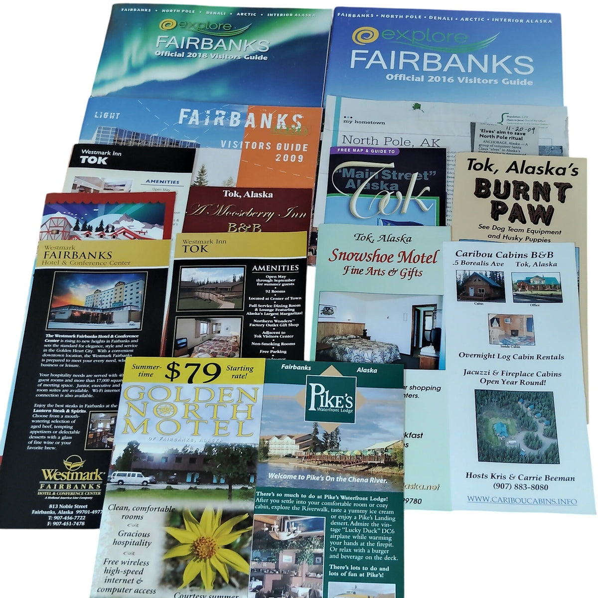 Fairbanks & Tok, Alaska Travel Brochures & Guides Lot (2009-2016)
