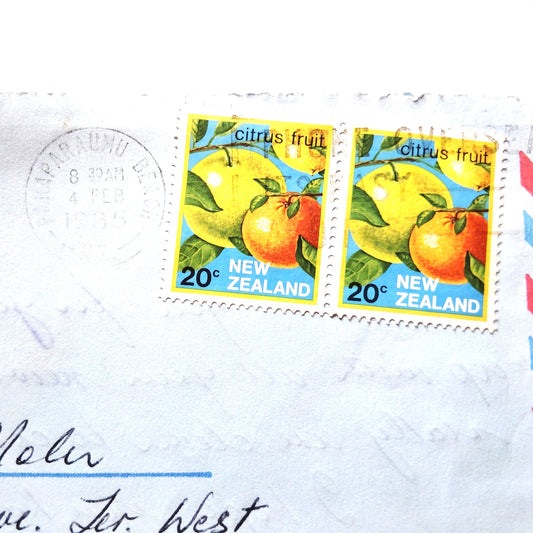 1985 New Zealand Aerogramme Croxley 20c Citrus Stamps Paraparaumu Cover